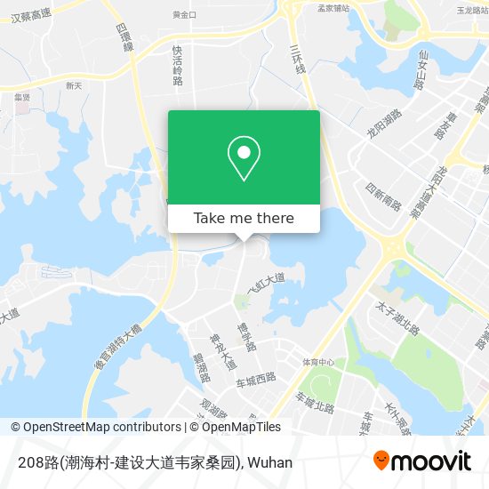 208路(潮海村-建设大道韦家桑园) map