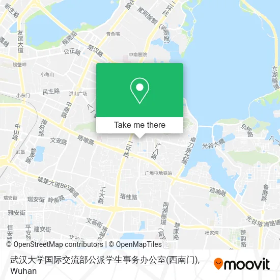 武汉大学国际交流部公派学生事务办公室(西南门) map