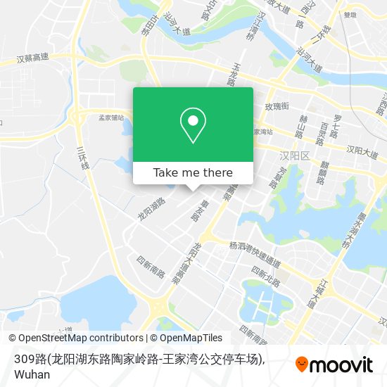 309路(龙阳湖东路陶家岭路-王家湾公交停车场) map