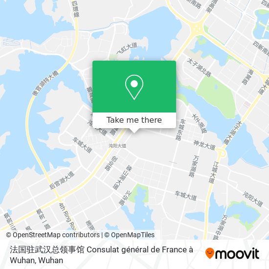 法国驻武汉总领事馆 Consulat général de France à Wuhan map