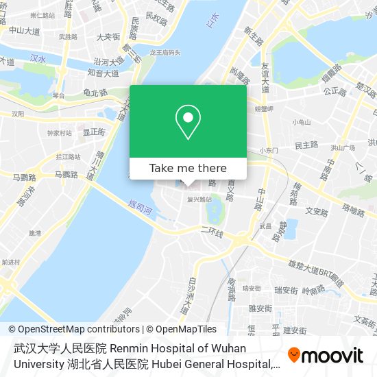 武汉大学人民医院 Renmin Hospital of Wuhan University 湖北省人民医院 Hubei General Hospital map