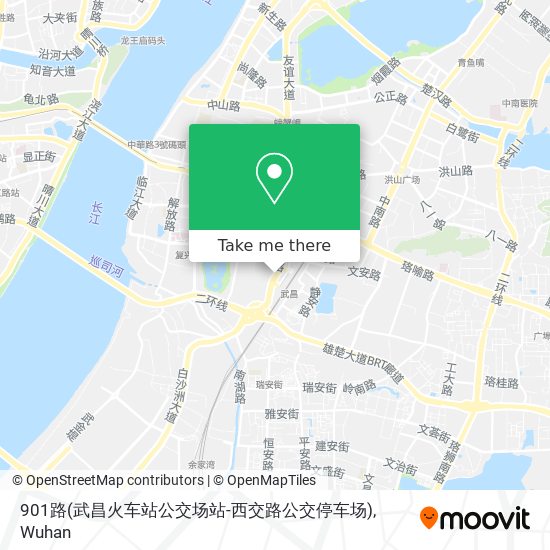 901路(武昌火车站公交场站-西交路公交停车场) map