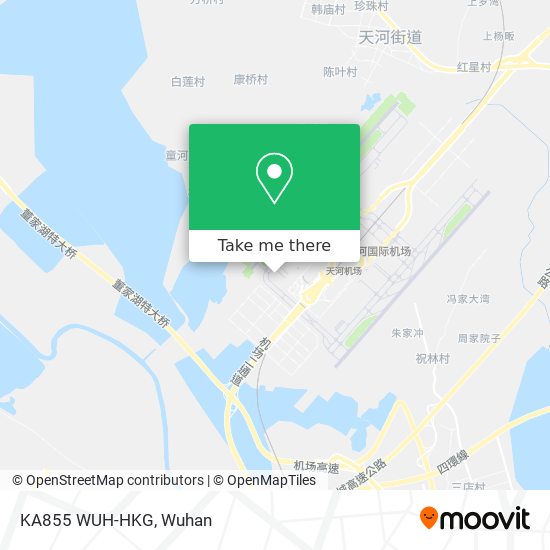 KA855 WUH-HKG map