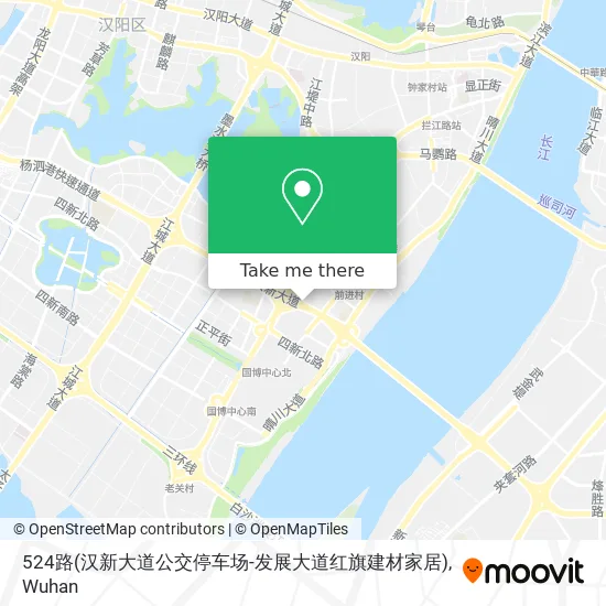 524路(汉新大道公交停车场-发展大道红旗建材家居) map