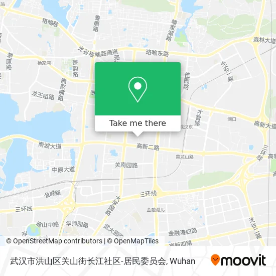 武汉市洪山区关山街长江社区-居民委员会 map
