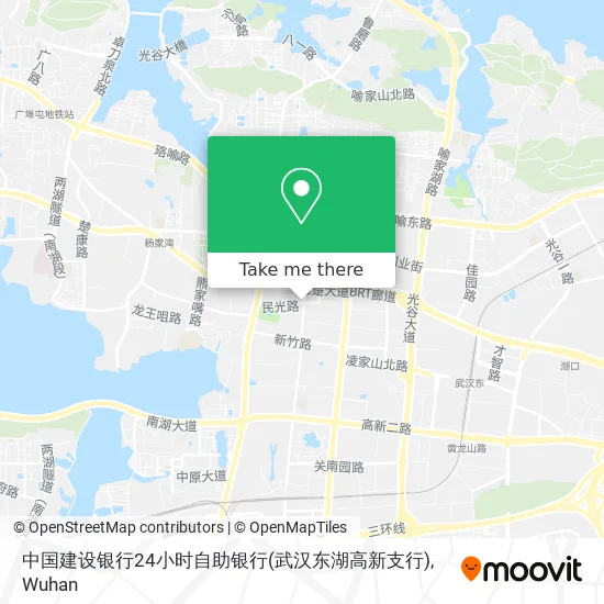 中国建设银行24小时自助银行(武汉东湖高新支行) map