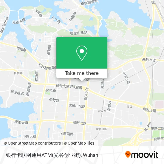 银行卡联网通用ATM(光谷创业街) map