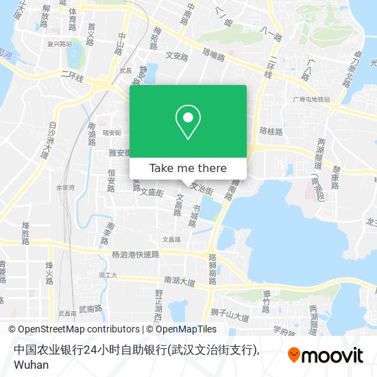 中国农业银行24小时自助银行(武汉文治街支行) map
