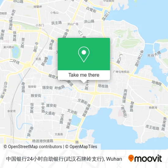 中国银行24小时自助银行(武汉石牌岭支行) map