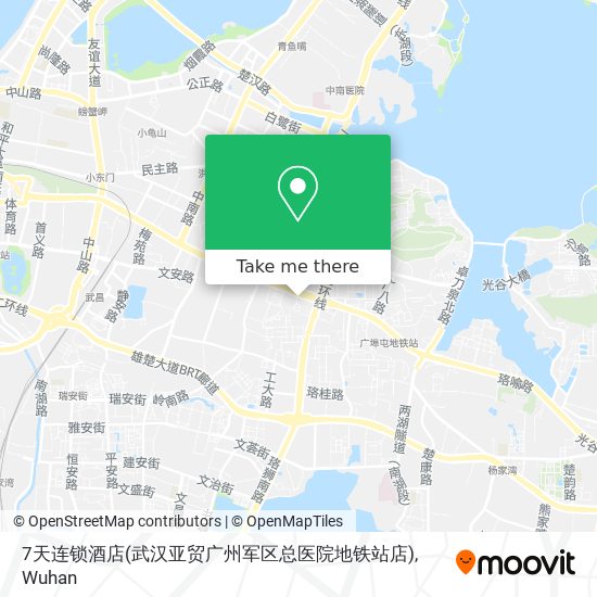 7天连锁酒店(武汉亚贸广州军区总医院地铁站店) map