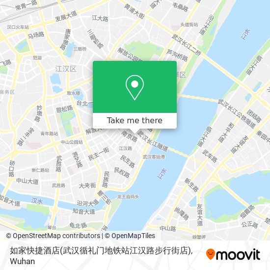 如家快捷酒店(武汉循礼门地铁站江汉路步行街店) map