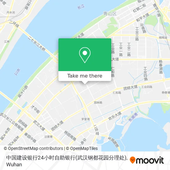 中国建设银行24小时自助银行(武汉钢都花园分理处) map