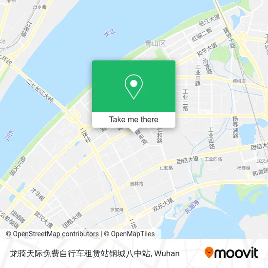 龙骑天际免费自行车租赁站钢城八中站 map