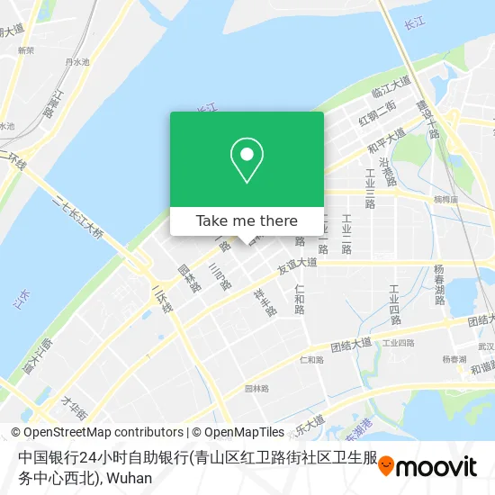 中国银行24小时自助银行(青山区红卫路街社区卫生服务中心西北) map