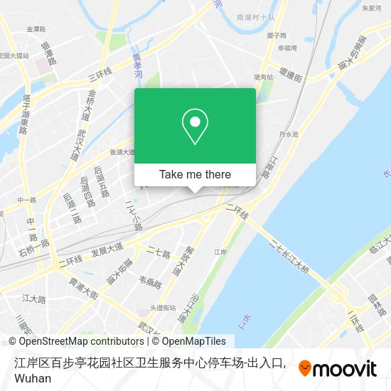 江岸区百步亭花园社区卫生服务中心停车场-出入口 map