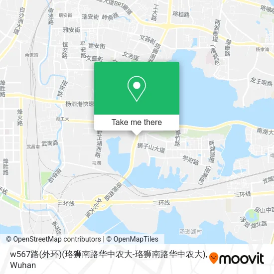 w567路(外环)(珞狮南路华中农大-珞狮南路华中农大) map