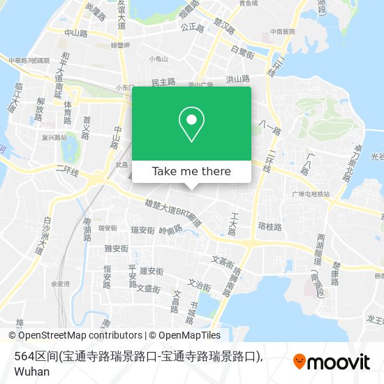 564区间(宝通寺路瑞景路口-宝通寺路瑞景路口) map