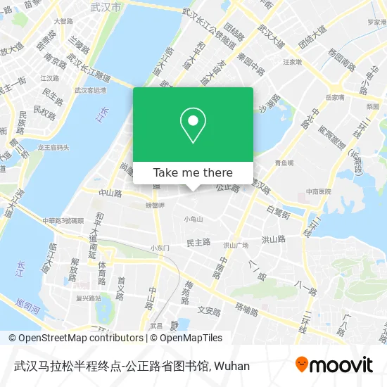 武汉马拉松半程终点-公正路省图书馆 map