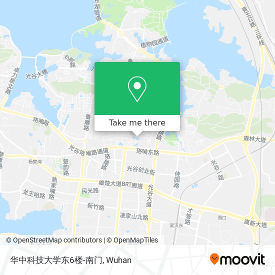 华中科技大学东6楼-南门 map