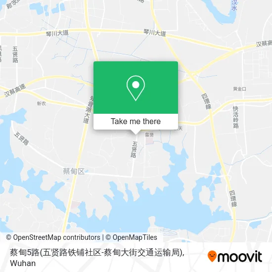 蔡甸5路(五贤路铁铺社区-蔡甸大街交通运输局) map