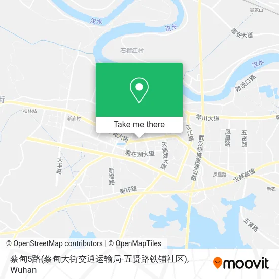 蔡甸5路(蔡甸大街交通运输局-五贤路铁铺社区) map