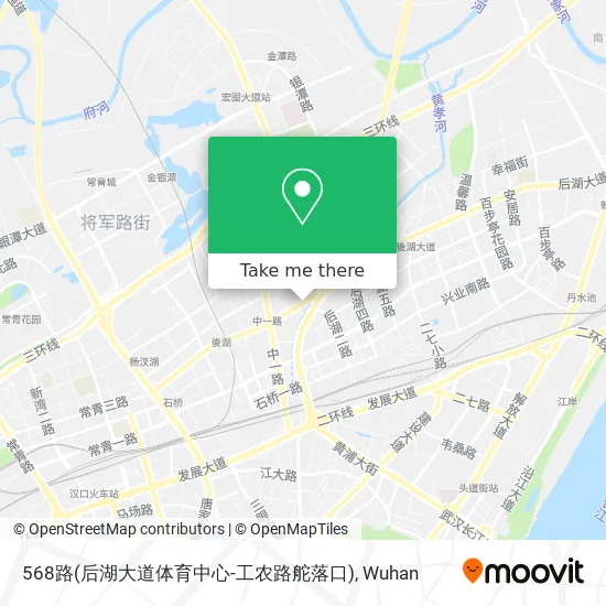 568路(后湖大道体育中心-工农路舵落口) map