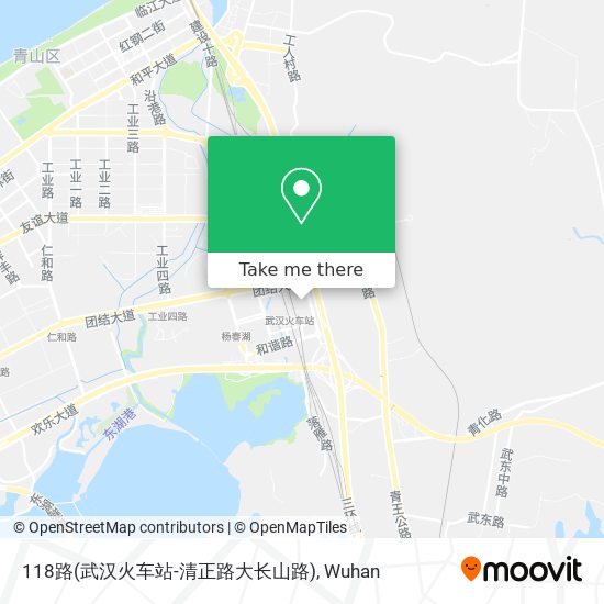 118路(武汉火车站-清正路大长山路) map