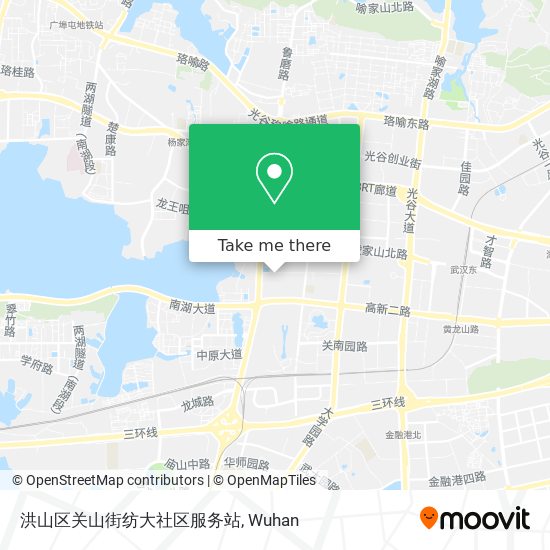 洪山区关山街纺大社区服务站 map