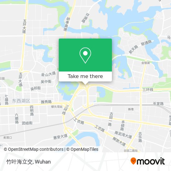 竹叶海立交 map
