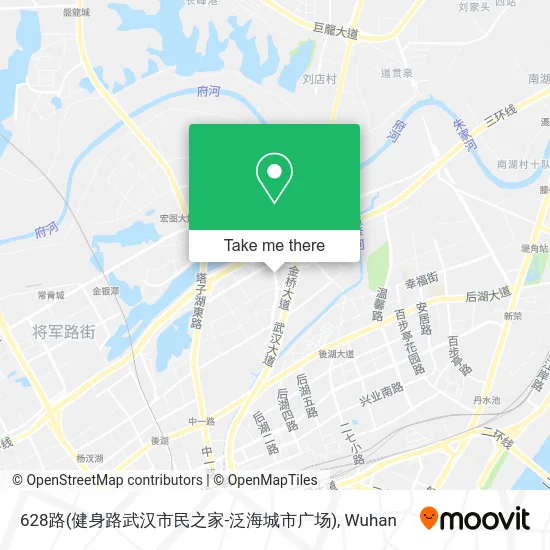 628路(健身路武汉市民之家-泛海城市广场) map