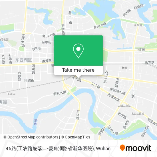 46路(工农路舵落口-菱角湖路省新华医院) map