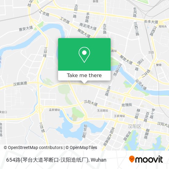 654路(琴台大道琴断口-汉阳造纸厂) map