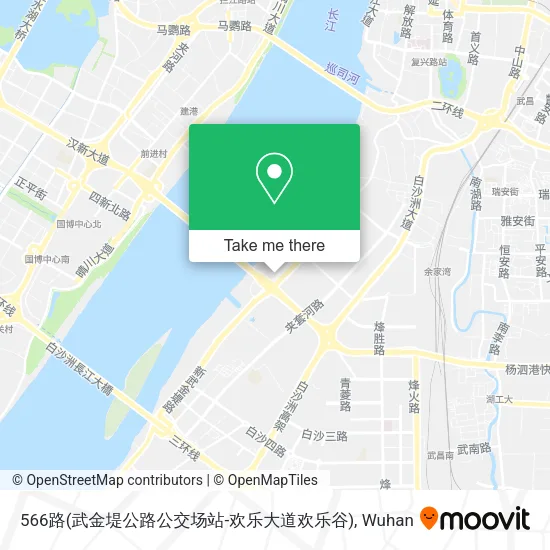 566路(武金堤公路公交场站-欢乐大道欢乐谷) map