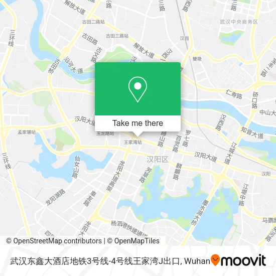 武汉东鑫大酒店地铁3号线-4号线王家湾J出口 map