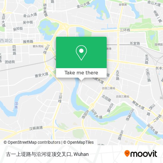 古一上堤路与沿河堤顶交叉口 map
