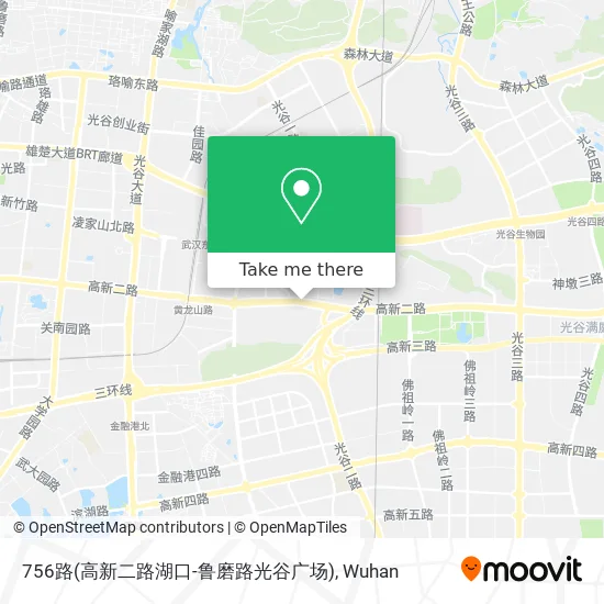 756路(高新二路湖口-鲁磨路光谷广场) map