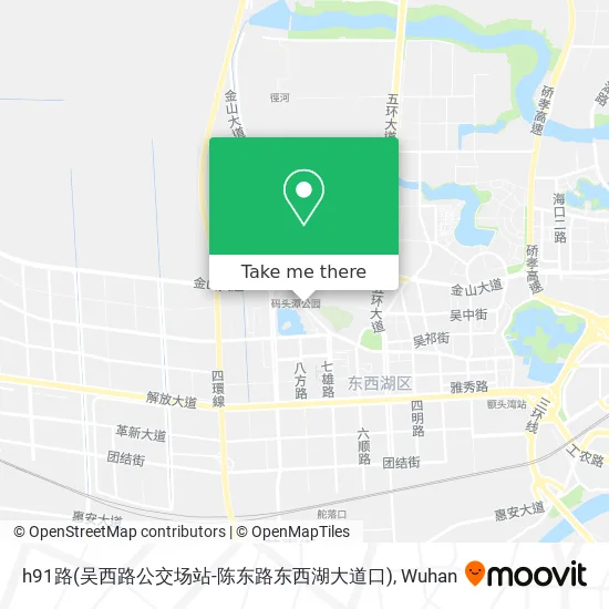 h91路(吴西路公交场站-陈东路东西湖大道口) map
