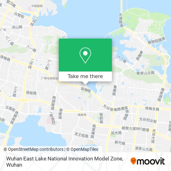Wuhan East Lake National Innovation Model Zone map