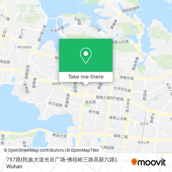 757路(民族大道光谷广场-佛祖岭三路高新六路) map