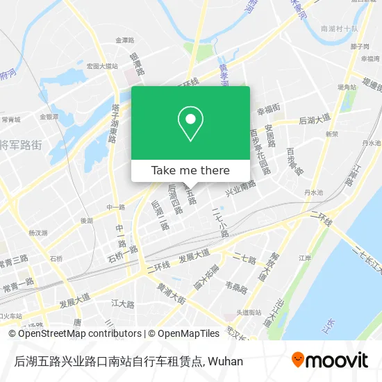 后湖五路兴业路口南站自行车租赁点 map