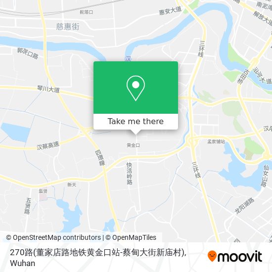 270路(董家店路地铁黄金口站-蔡甸大街新庙村) map