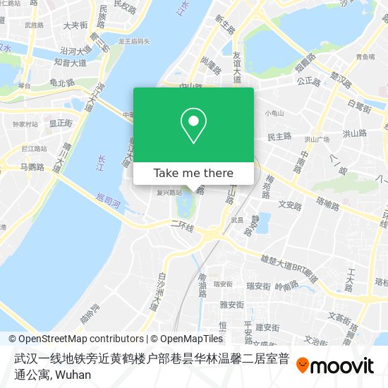 武汉一线地铁旁近黄鹤楼户部巷昙华林温馨二居室普通公寓 map