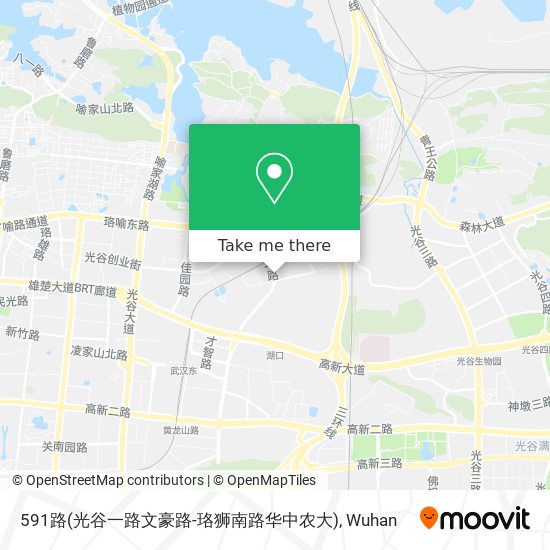 591路(光谷一路文豪路-珞狮南路华中农大) map