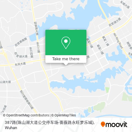 387路(珠山湖大道公交停车场-蔷薇路永旺梦乐城) map