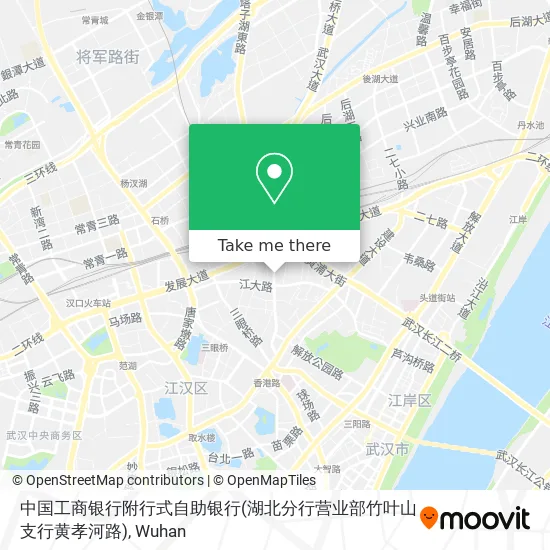 中国工商银行附行式自助银行(湖北分行营业部竹叶山支行黄孝河路) map