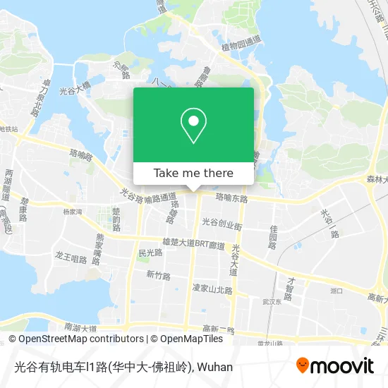 光谷有轨电车l1路(华中大-佛祖岭) map
