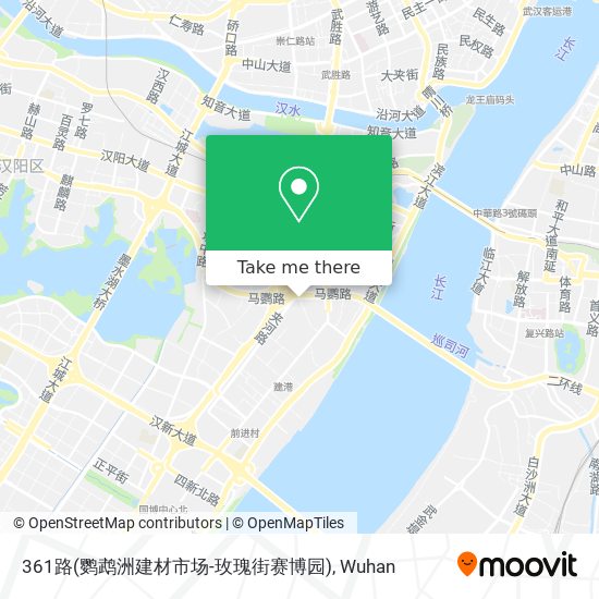 361路(鹦鹉洲建材市场-玫瑰街赛博园) map