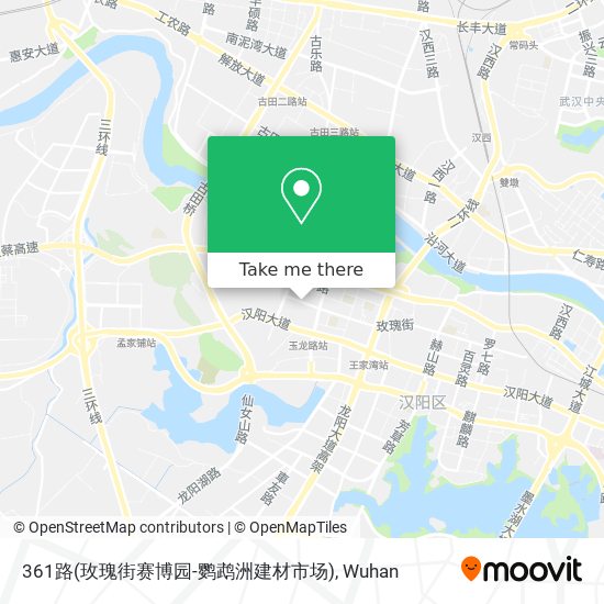 361路(玫瑰街赛博园-鹦鹉洲建材市场) map