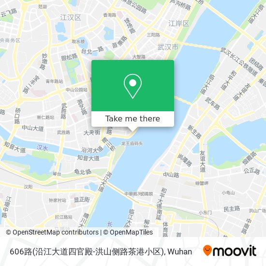 606路(沿江大道四官殿-洪山侧路茶港小区) map