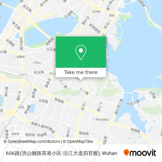 606路(洪山侧路茶港小区-沿江大道四官殿) map